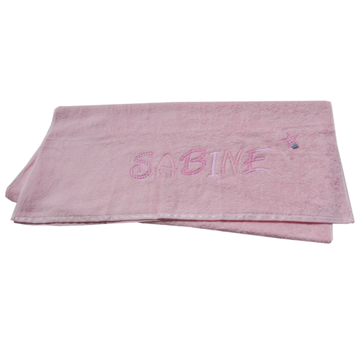 Badehandtuch mit Namen von Lieblingsstücke 4330 in rosa
